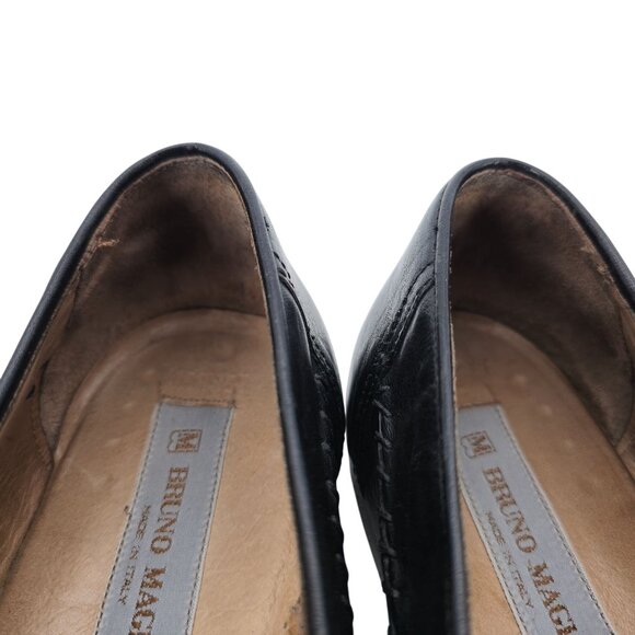 Vintage Crocodile Italy Handmade Bruno Magli Mens 8M Exotic Loafers Dress Shoes